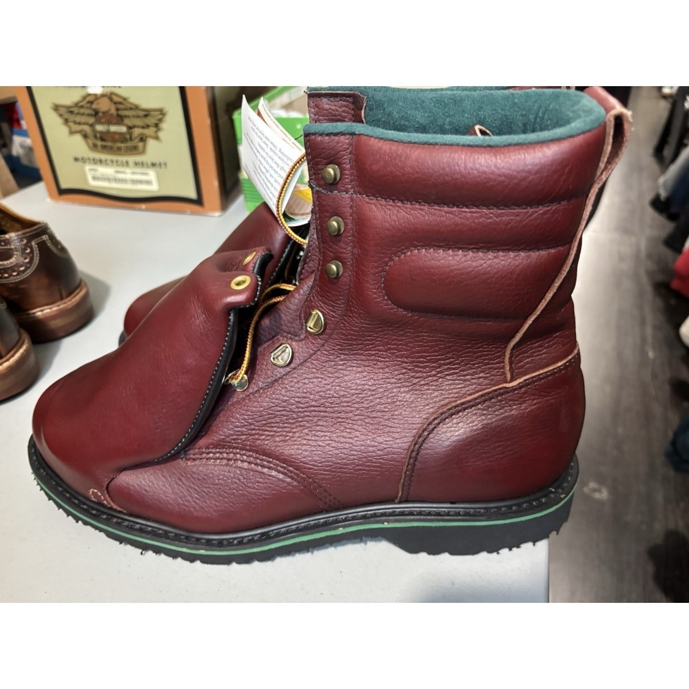 Hy Test By Wolverine Boots Mens 11 Footrests Wine NIB Vintage